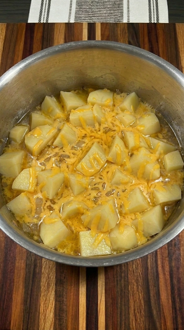 cheddar melting in soup