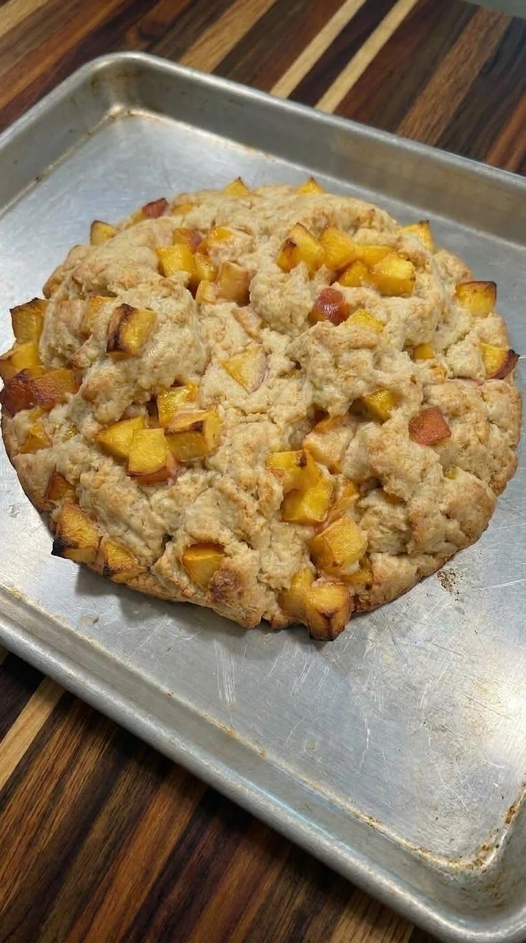 Baked peach scones