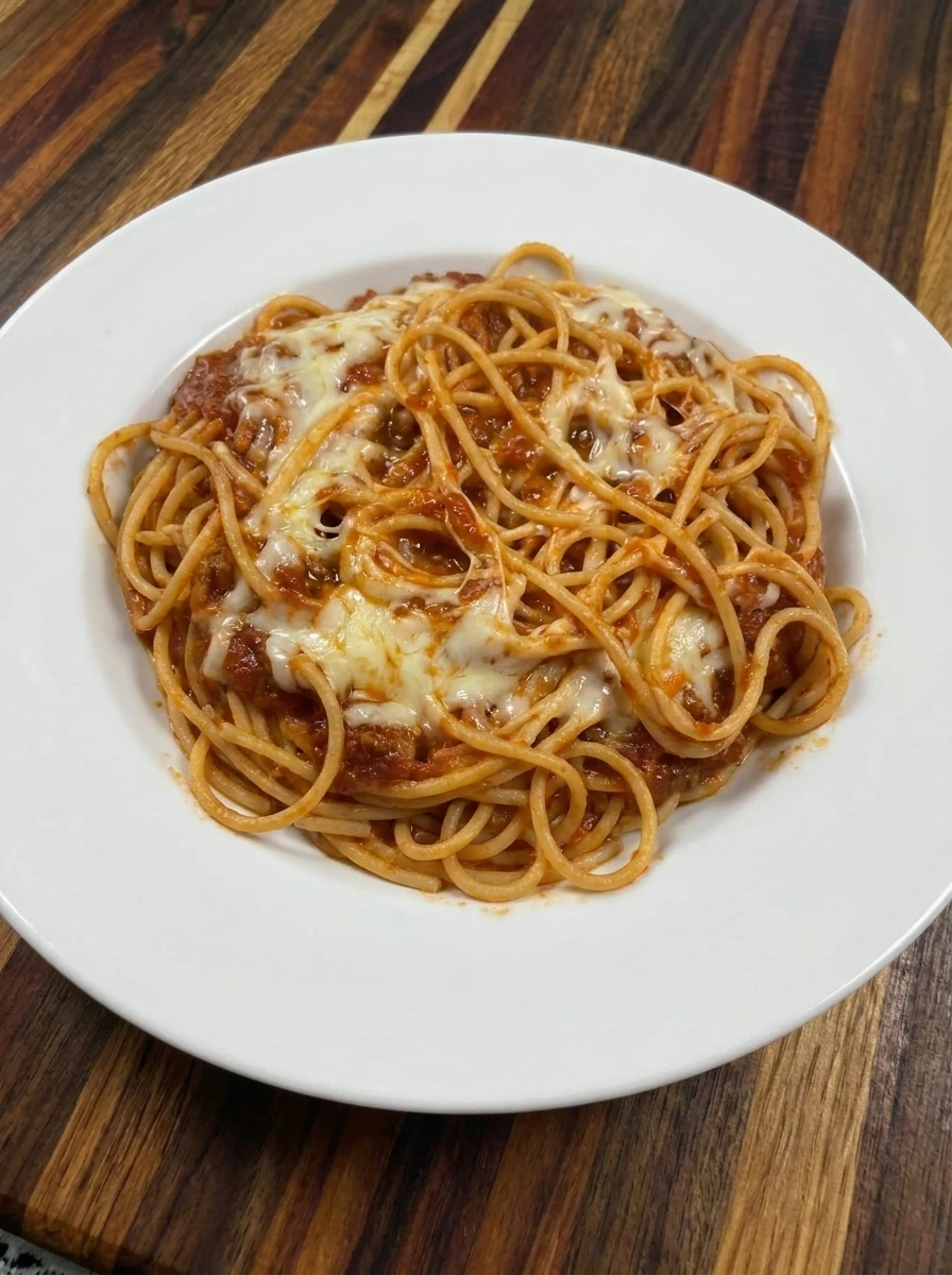 Finished chicken spaghetti