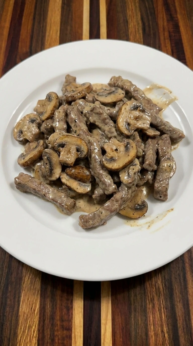 finished stroganoff cooking