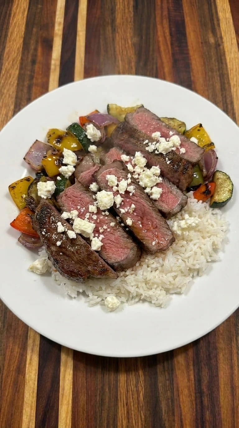Assembled steak bowl