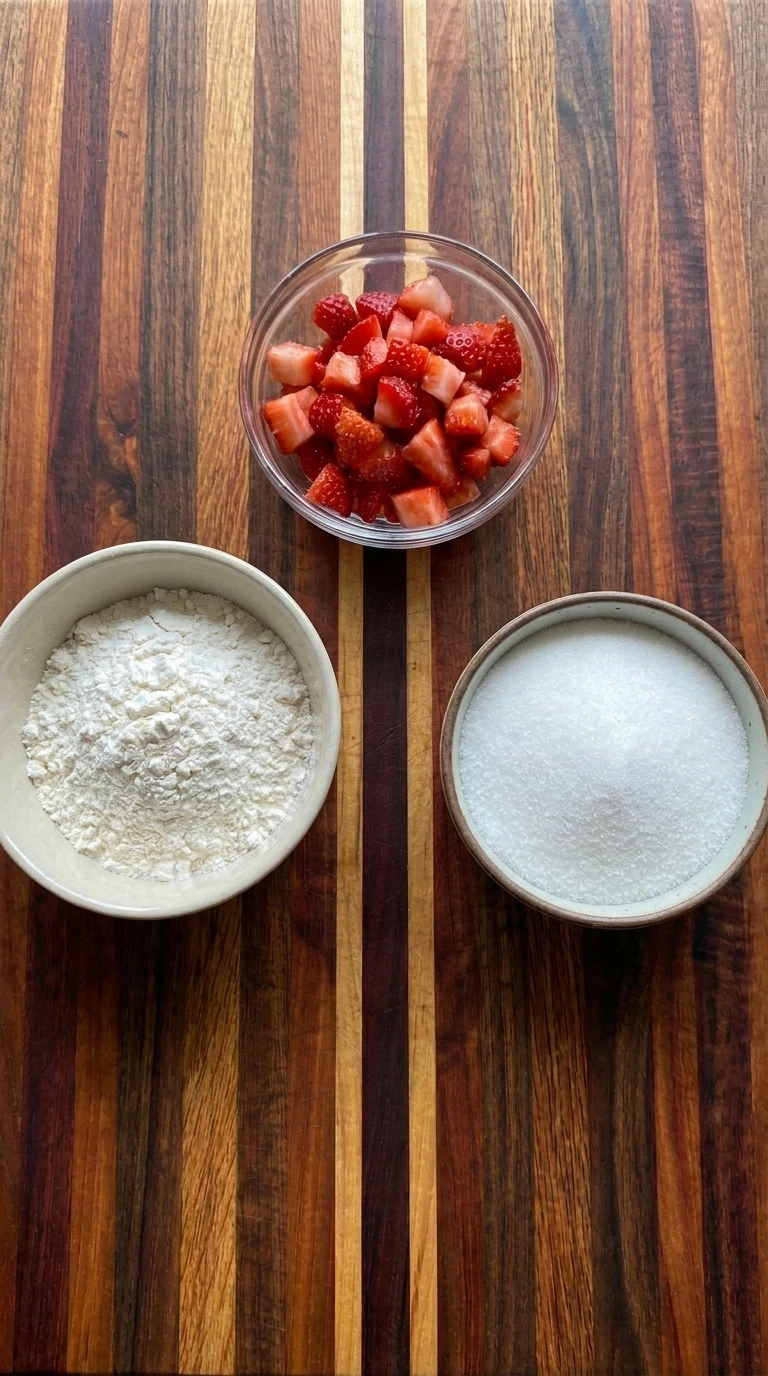 ingredients for strawberry muffins