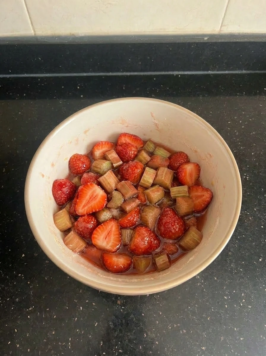 strawberry rhubarb filling mixed