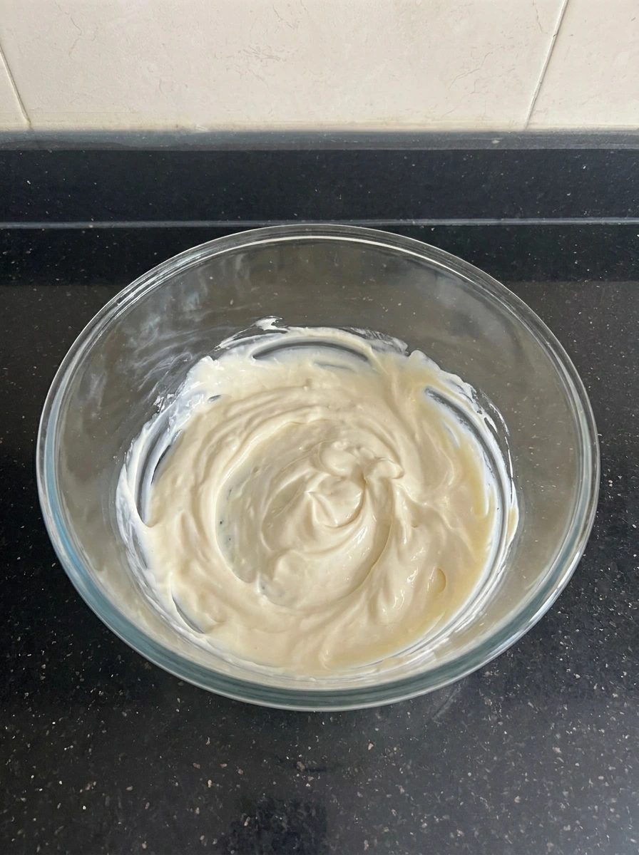 Creamy dressing mixed smooth