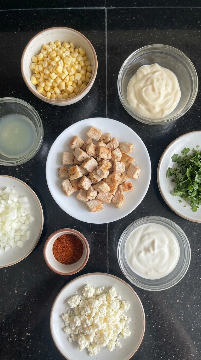 Ingredients for Street Corn Chicken Salad
