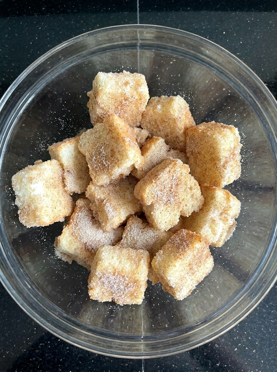 Cinnamon sugar coated Angel Cake Churro Bites