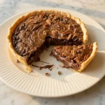 Chocolate Pecan Pie with gooey chocolate filling and toasted pecans