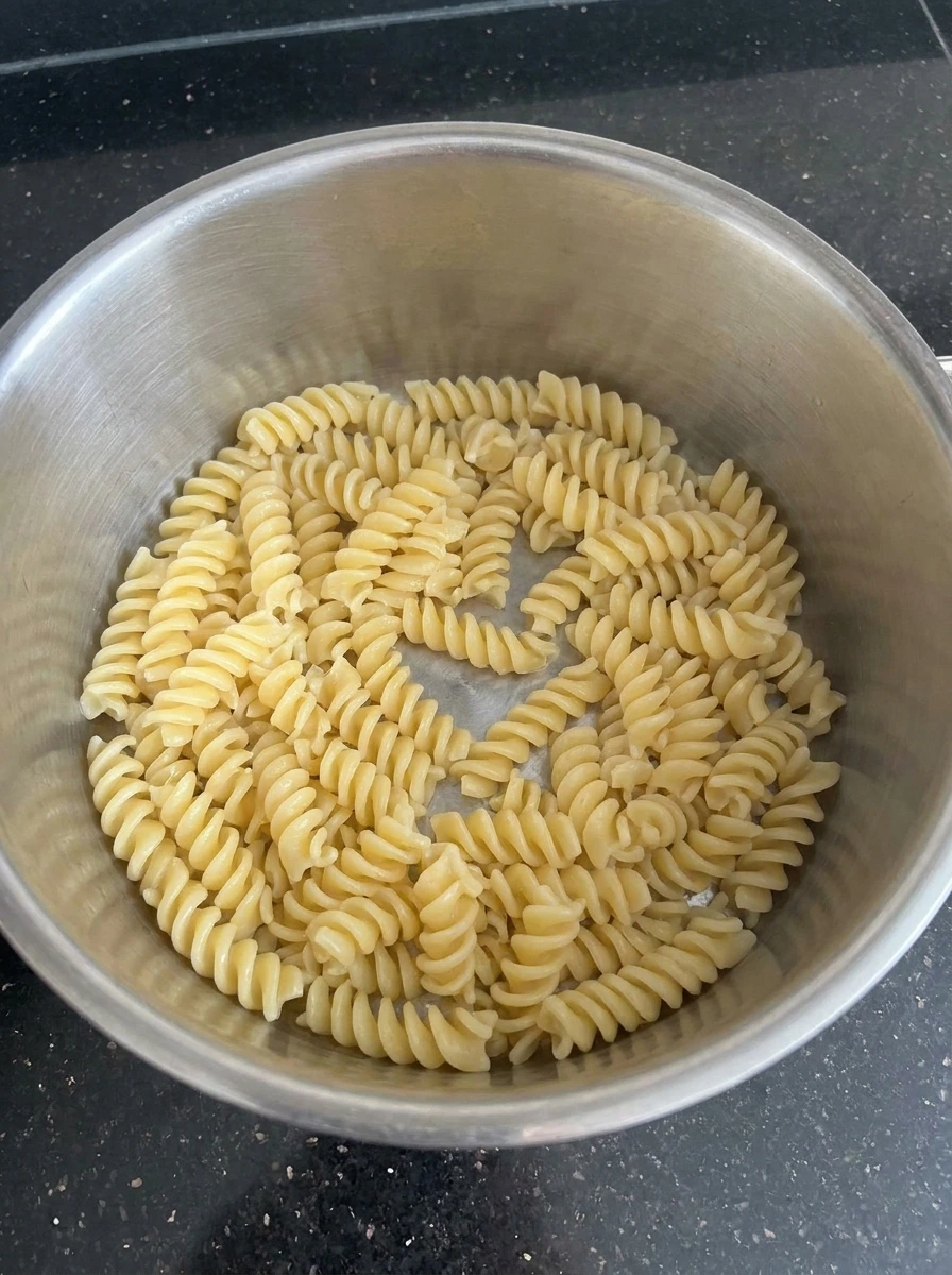 Cooked rotini pasta for Cookout Side Dishes