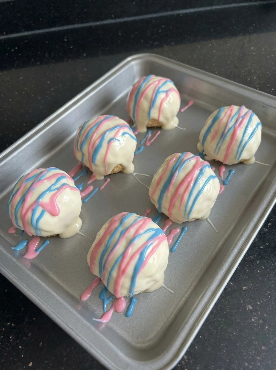 Cheesecake bombs coated in candy melts