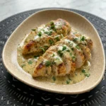 Creamy Herb Chicken served with golden edges and creamy herb sauce