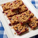 berry crumble bars baked with golden topping