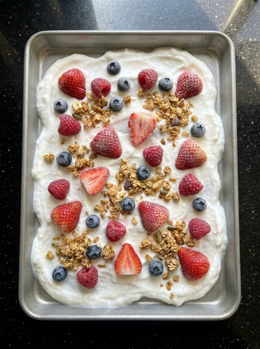 Frozen yogurt bark sheet