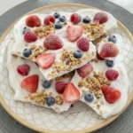 Frozen Yogurt Berry Bark with fresh berries