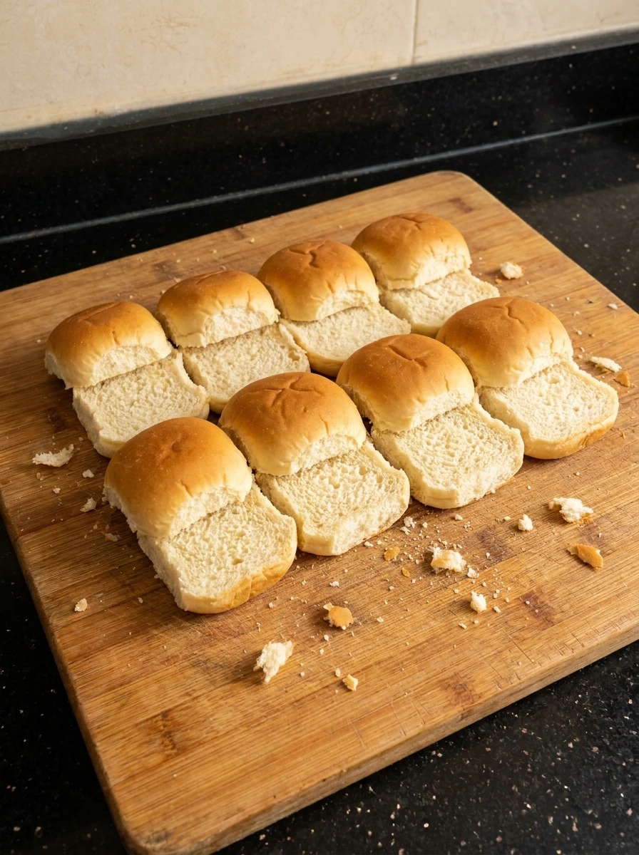 Slider rolls sliced open for Hot Italian Sub Sliders