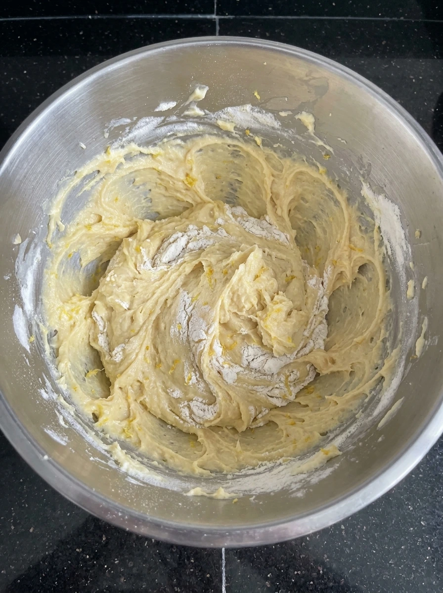 Creamy lemon cookie dough mixed with lemon zest.