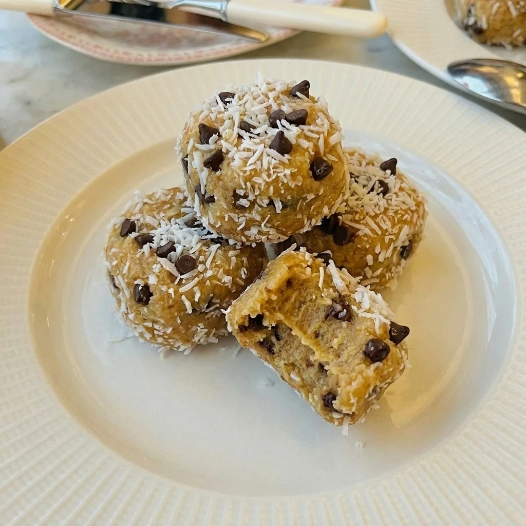 Served Moose Farts Dessert bites on white plate
