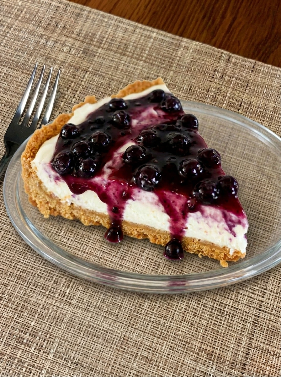 No bake blueberry cheesecake lush dessert with creamy layers