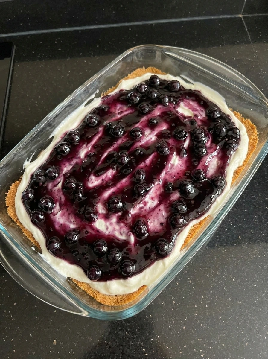 blueberry topping layer