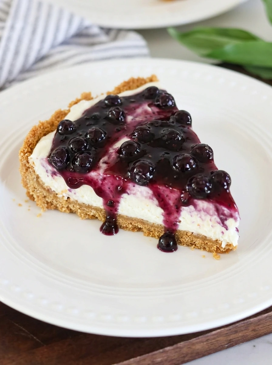 slice of blueberry lush dessert