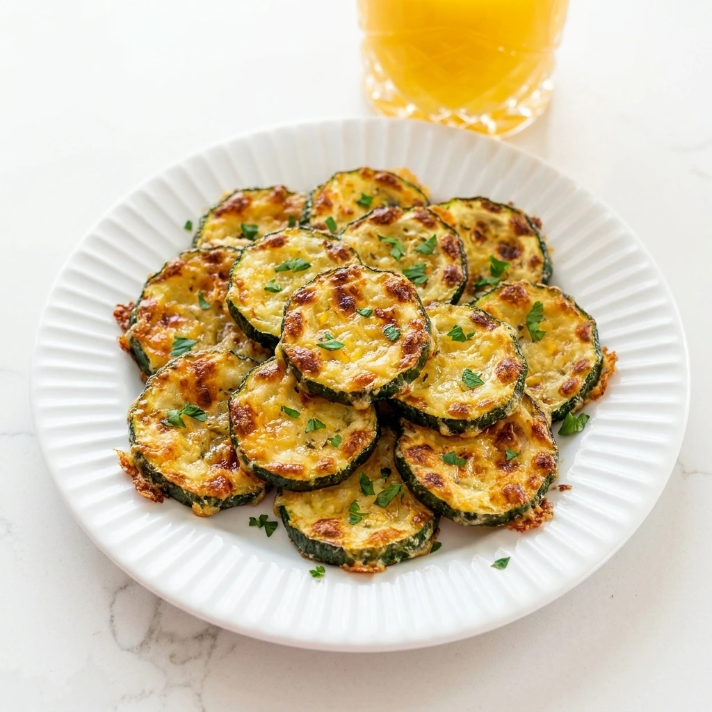 Parmesan Baked Zucchini with crispy golden parmesan topping