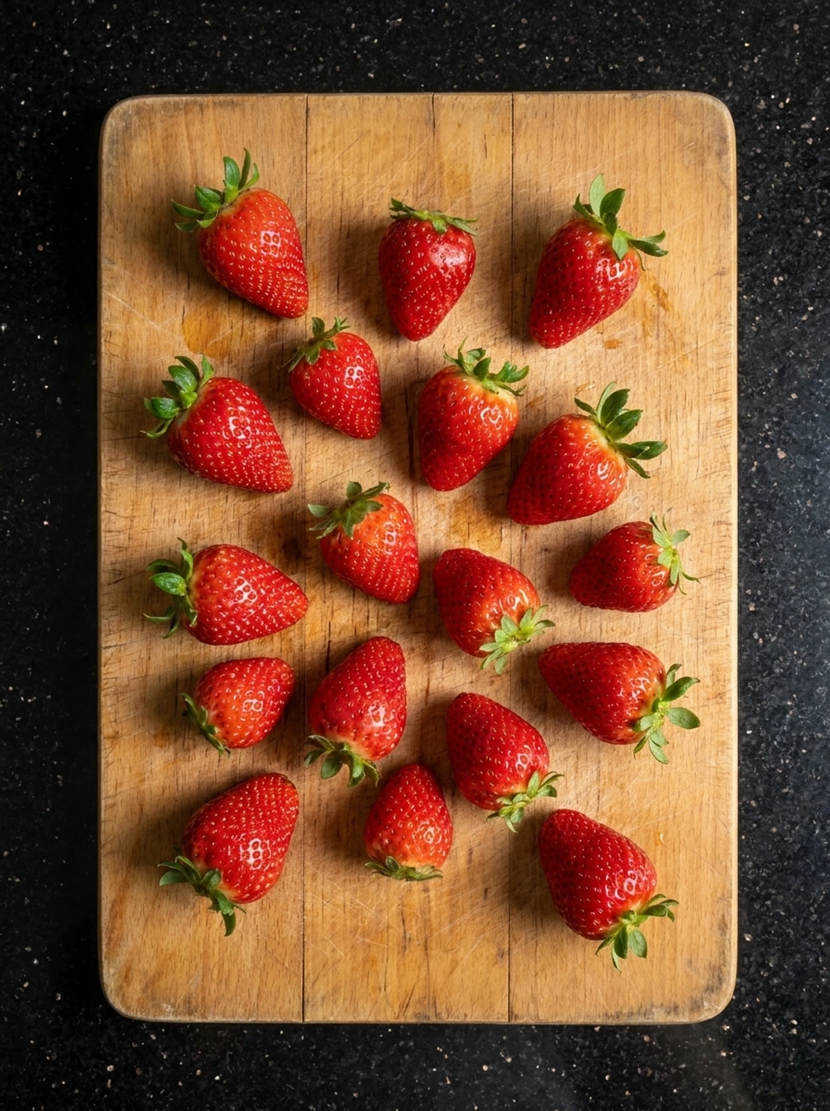 washed and dried strawberries