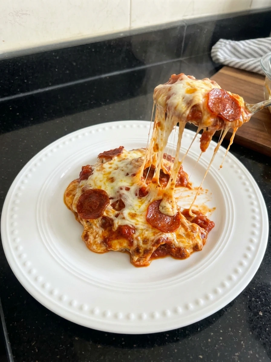 served pizza dip portion
