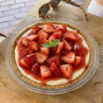 Homemade Strawberry Cream Cheese Pie with fresh strawberries