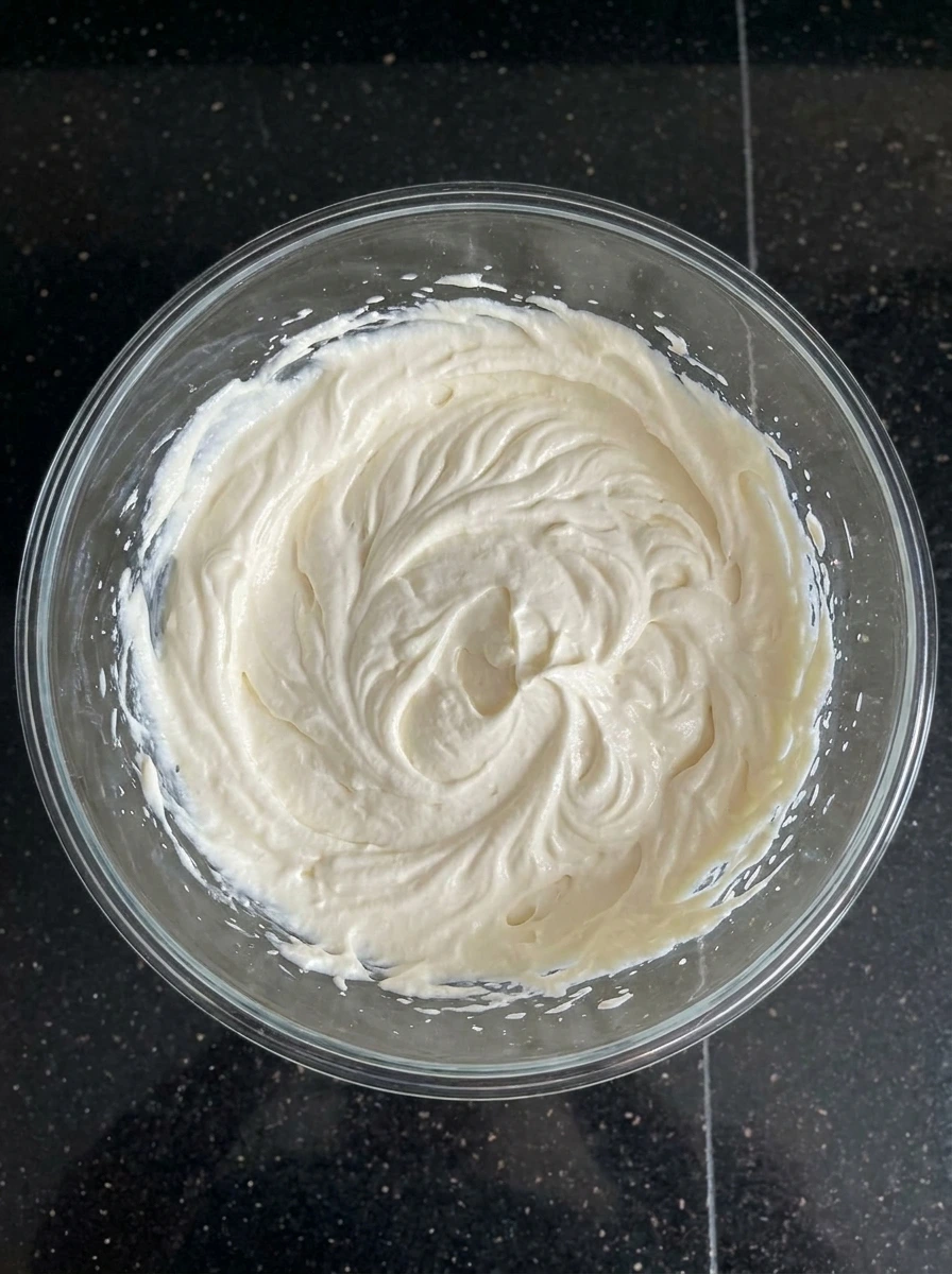 Cream cheese filling mixed for Strawberry Cream Cheese Pie