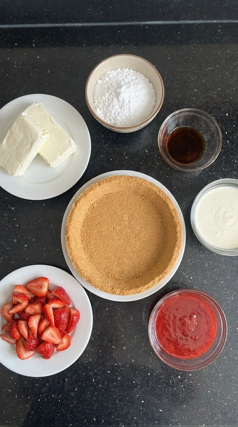 Ingredients for Strawberry Cream Cheese Pie