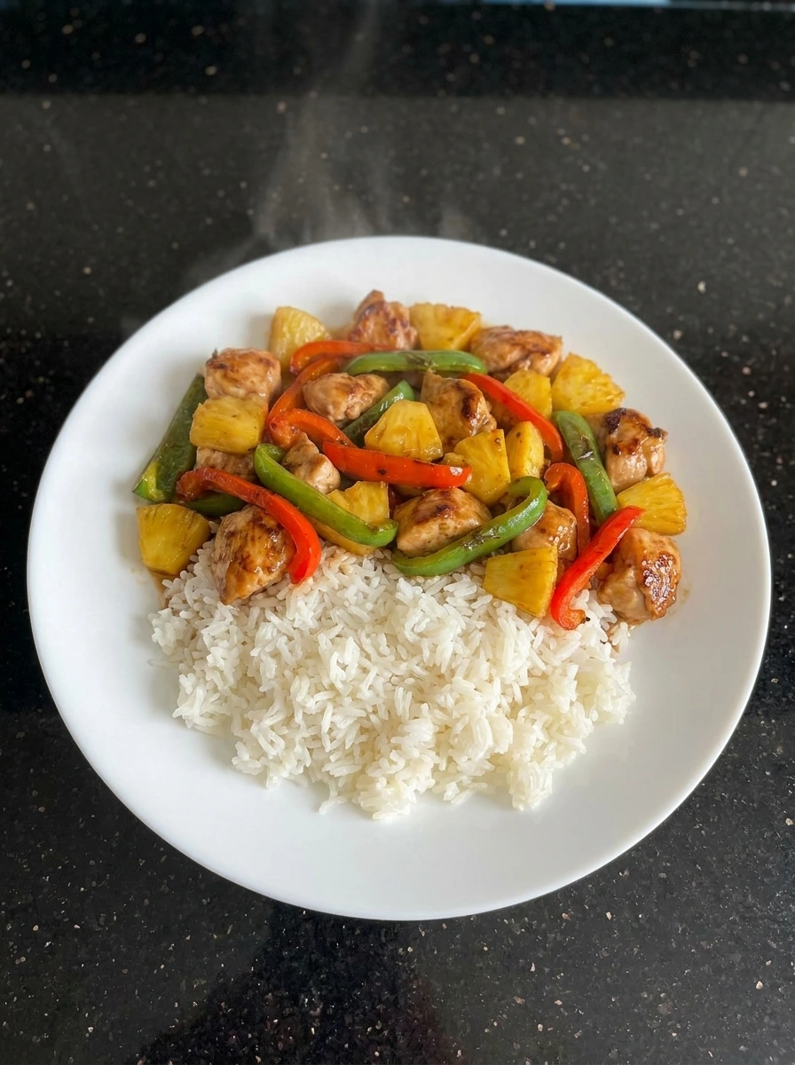 Chicken pineapple bowl assembly