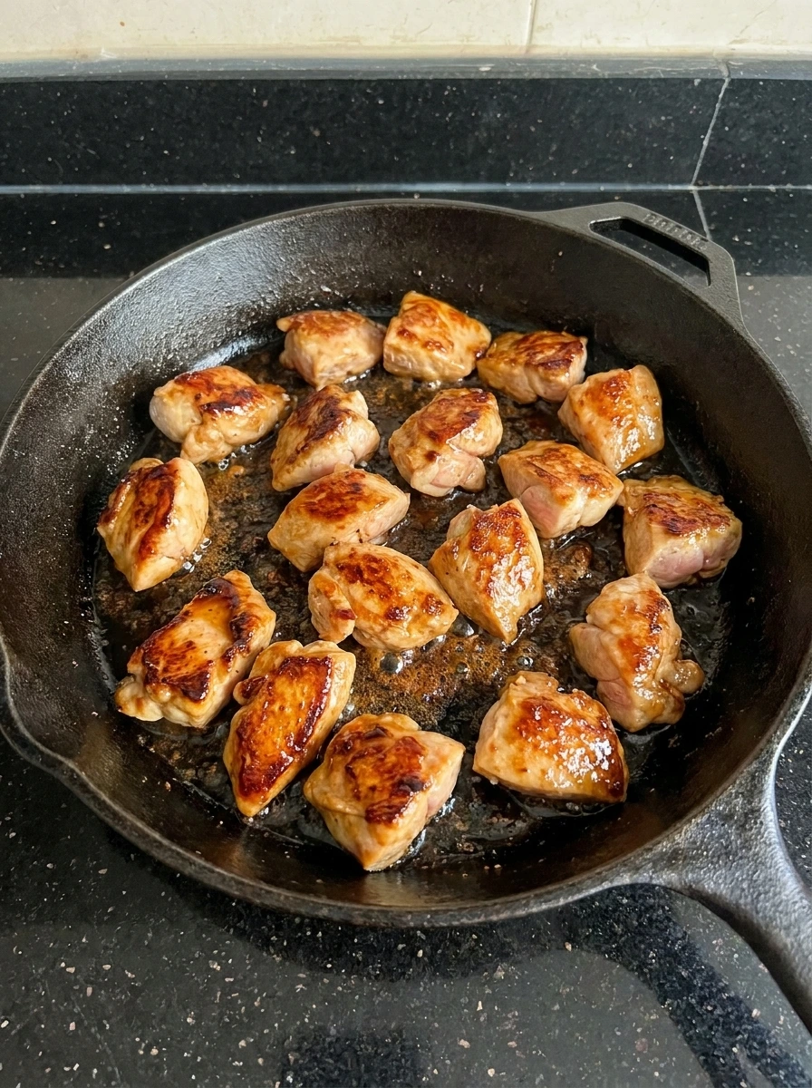 Browning teriyaki chicken