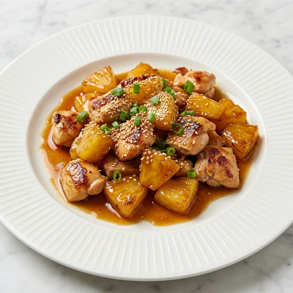 Teriyaki Chicken Pineapple Bowl with rice and glazed chicken
