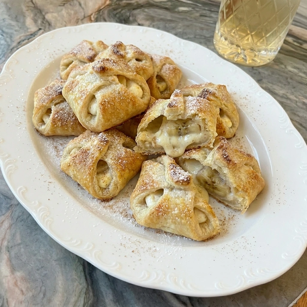 Golden Banana Cream Cheese Bites with creamy banana filling