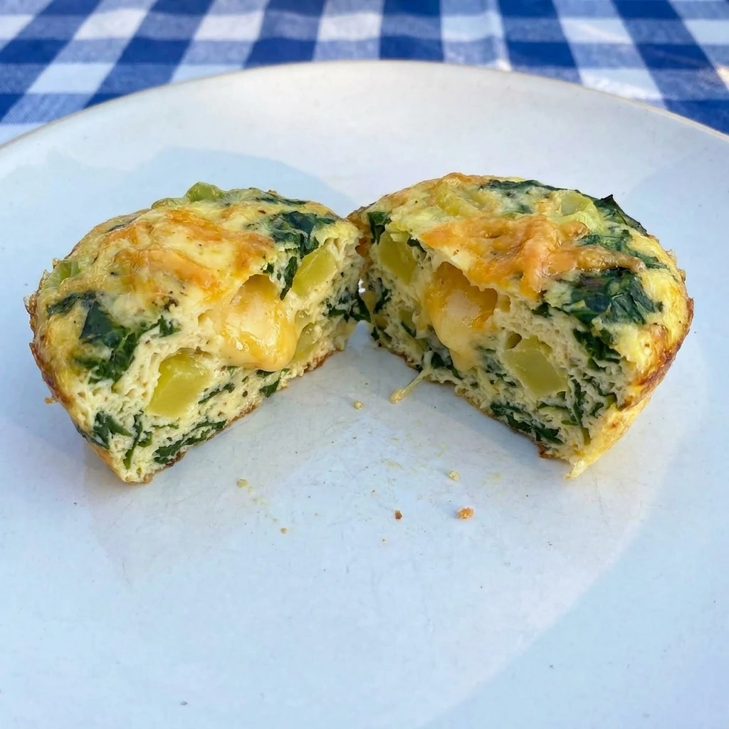 Served Banana Pepper Egg Bite with cheesy center