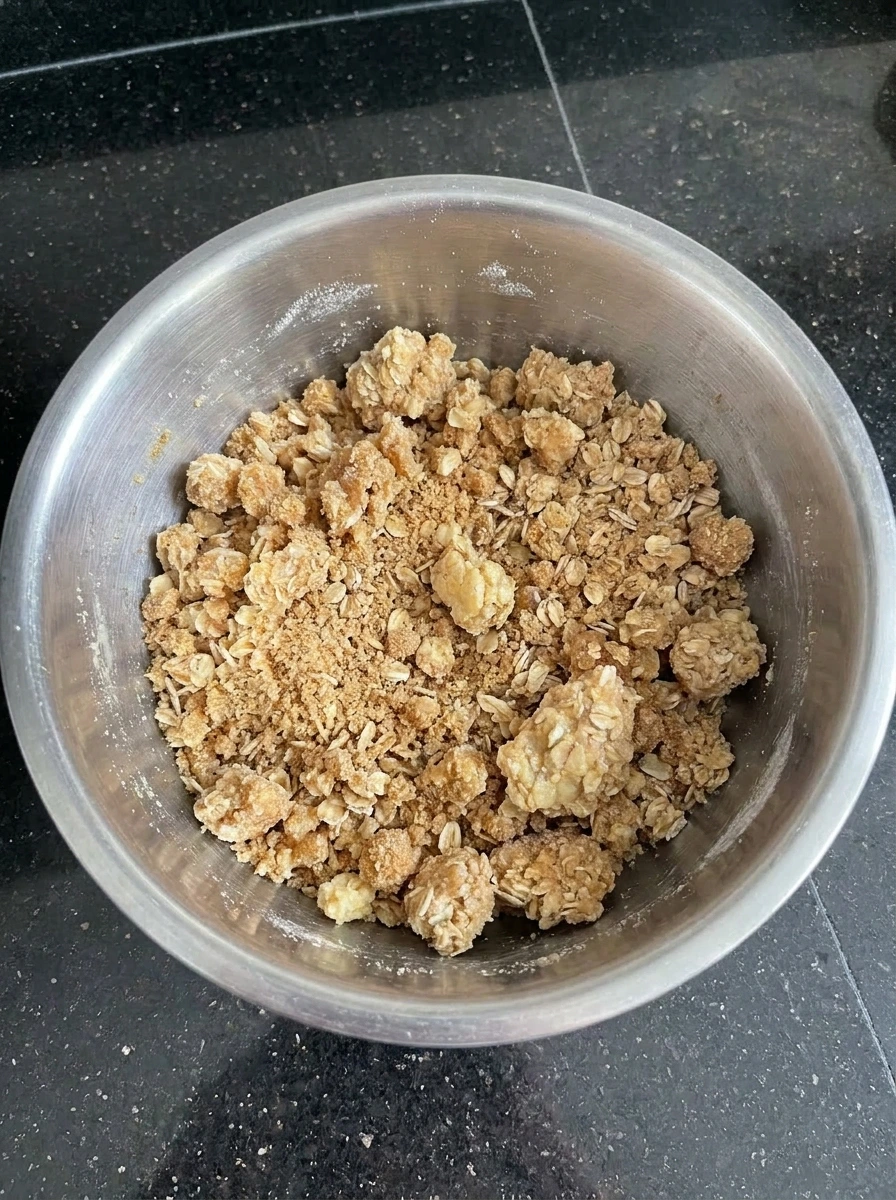 Buttery oat crumble mixture for Fig Crumble Bars