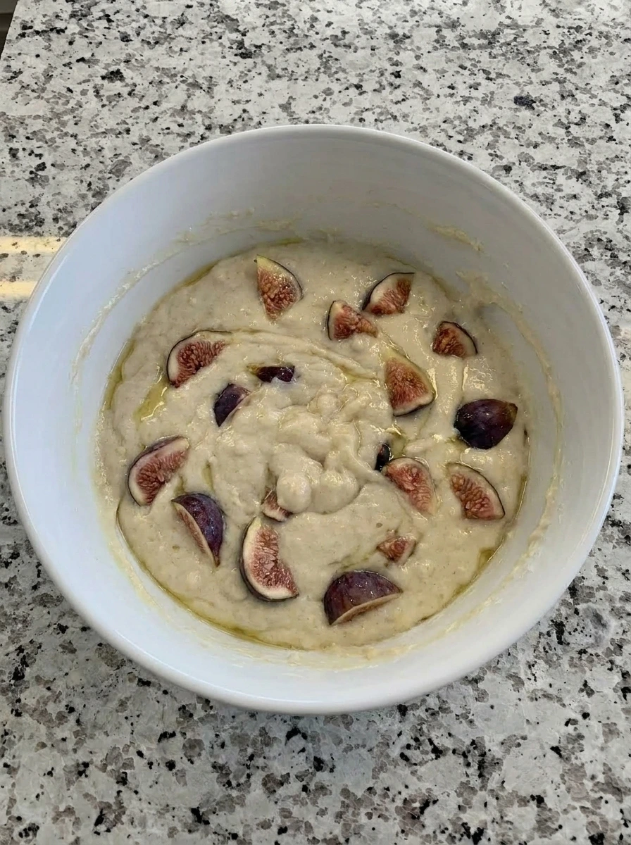 Fresh figs folded into muffin batter