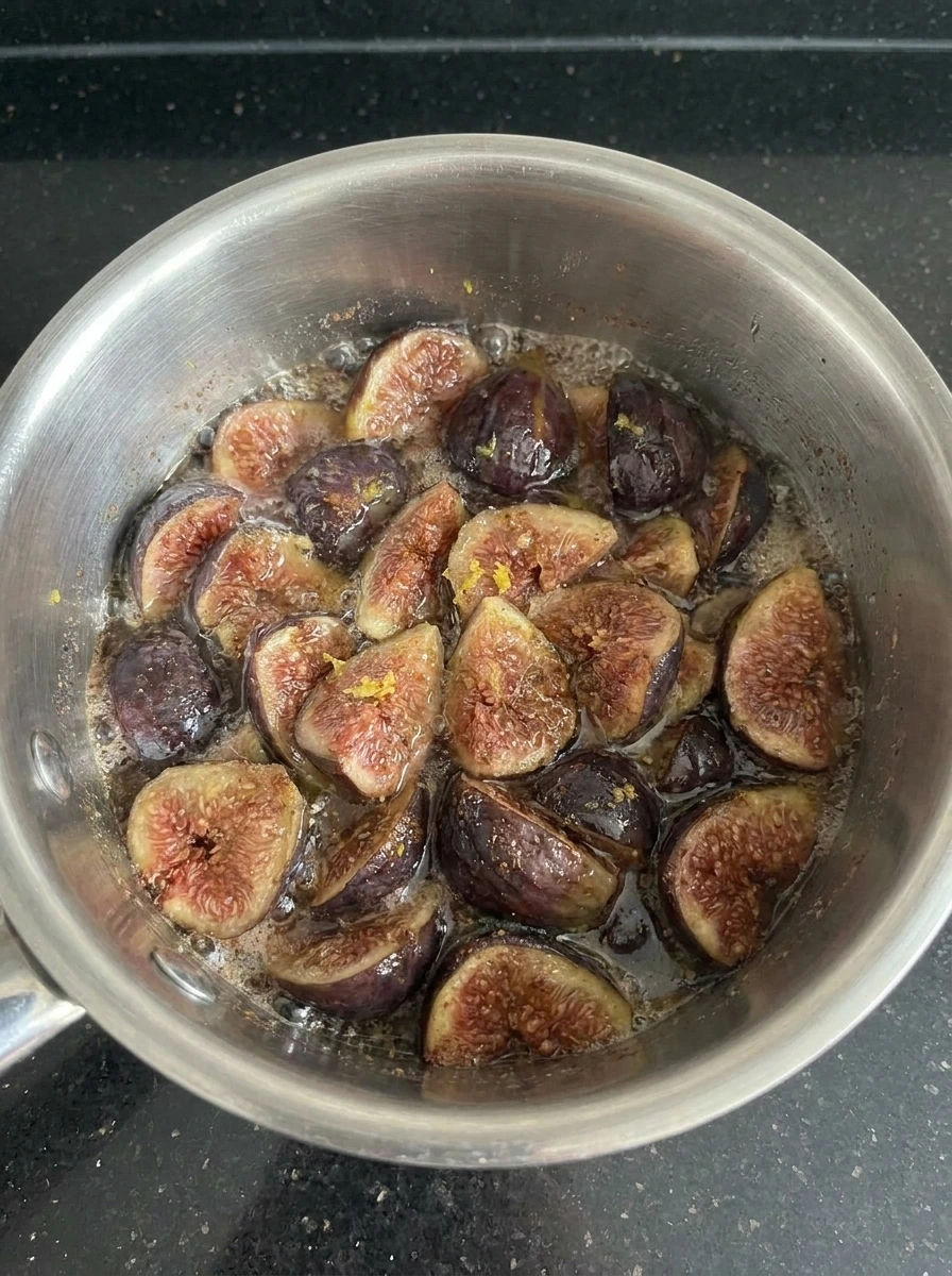 Softened simmered figs for Homemade Fig Jam