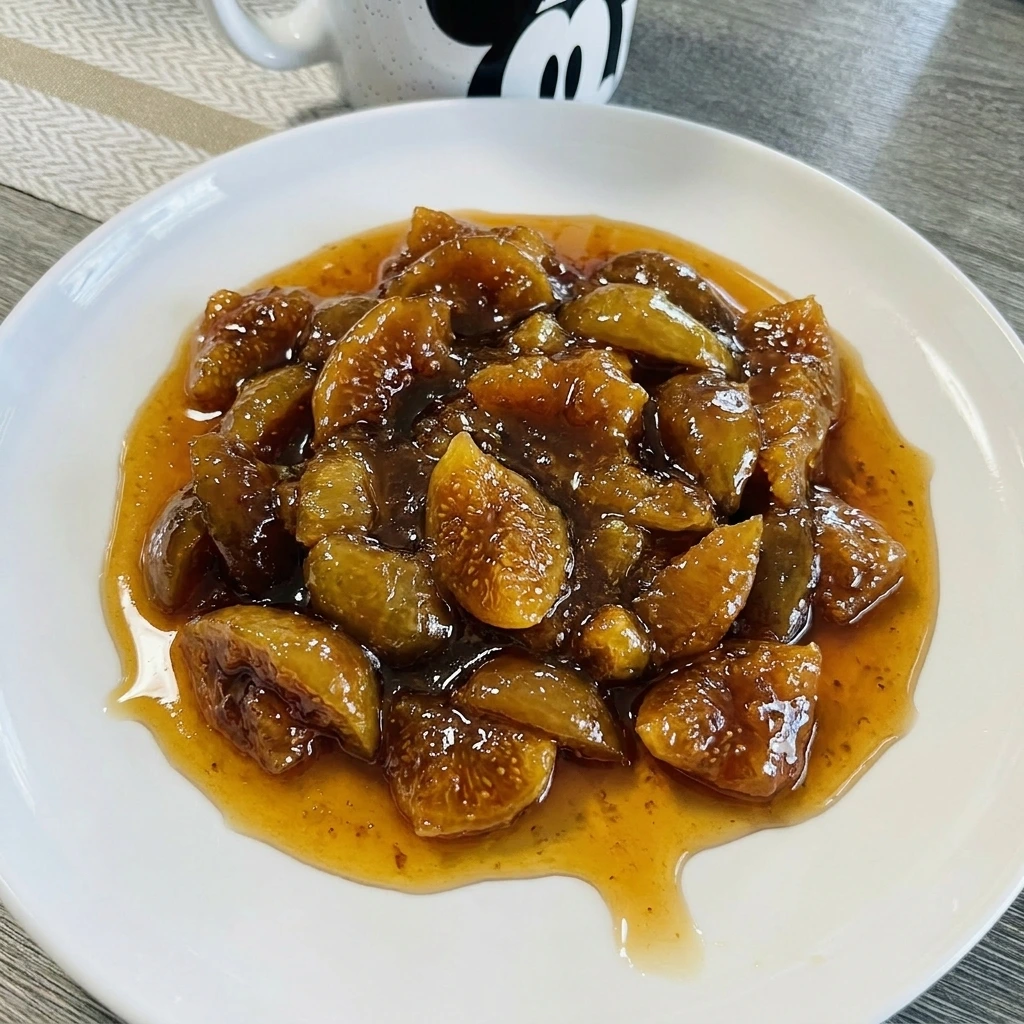 Old Fashioned Fig Preserves in glossy syrup
