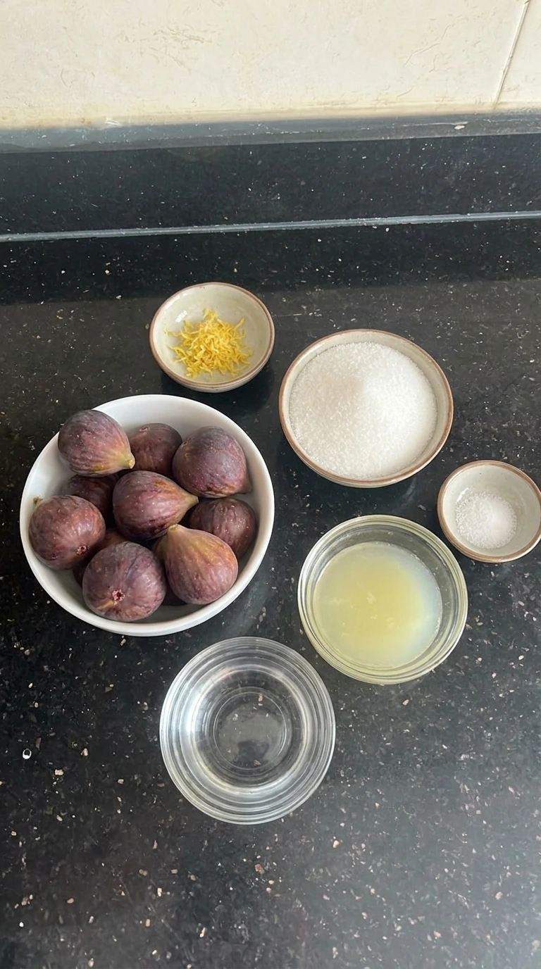 Ingredients for Old Fashioned Fig Preserves