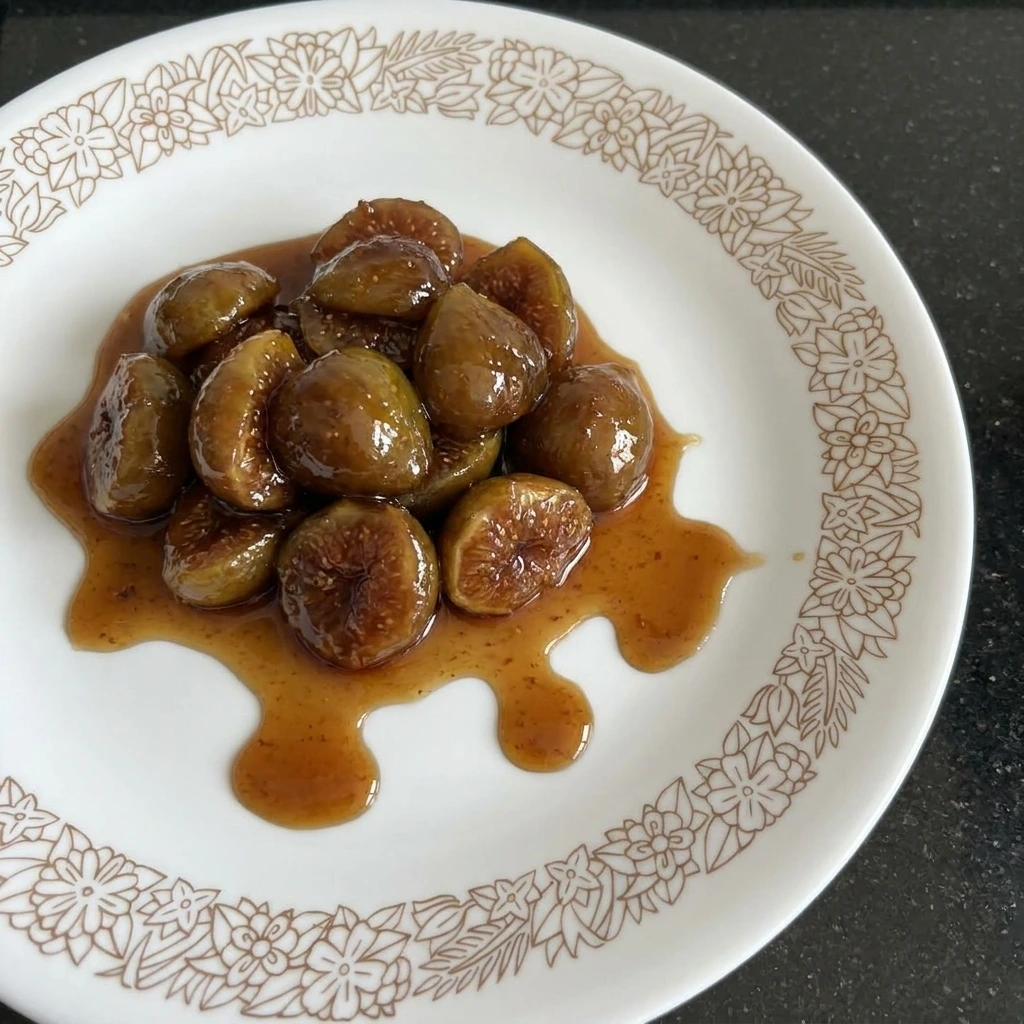Served Old Fashioned Fig Preserves on a plate
