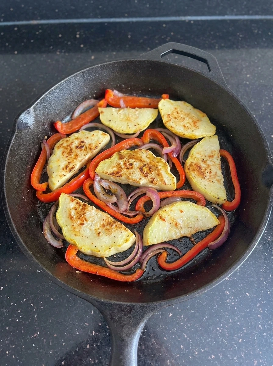 Sautéed squash for Patty Pan Squash Rice Bowl