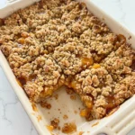 Peach Crumble Bars Everyone Loves with golden crumble and juicy peach filling