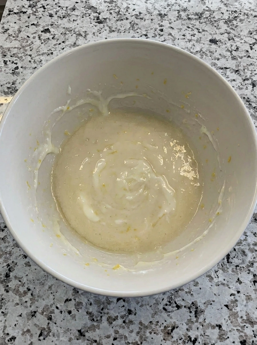 Lemon batter base for Raspberry Lemon Loaf Cake