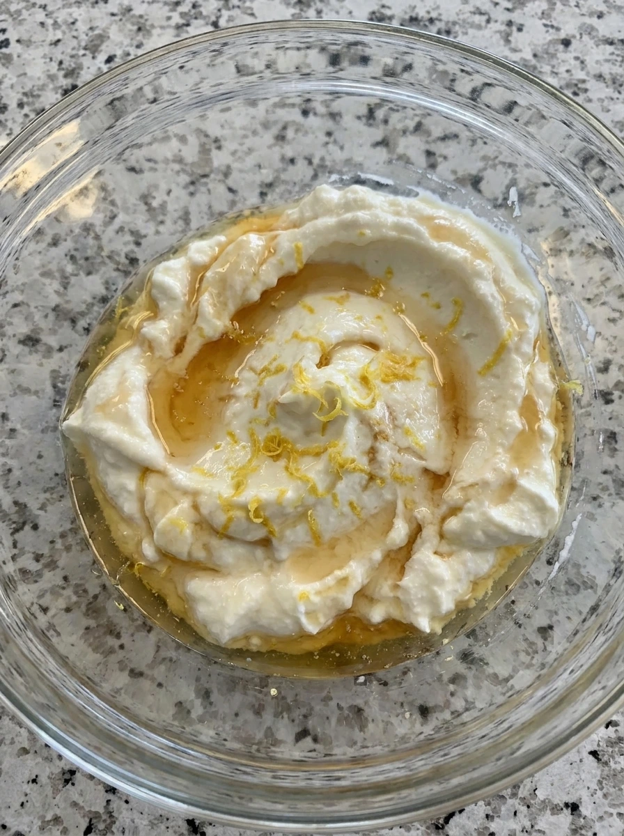 Whipped ricotta mixture for Raspberry Ricotta Toast