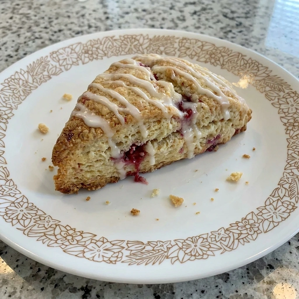 Single Raspberry Scone served with tender berry filled crumb