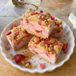 Strawberry Shortcake Ice Cream Bars with creamy layers and strawberry crunch topping