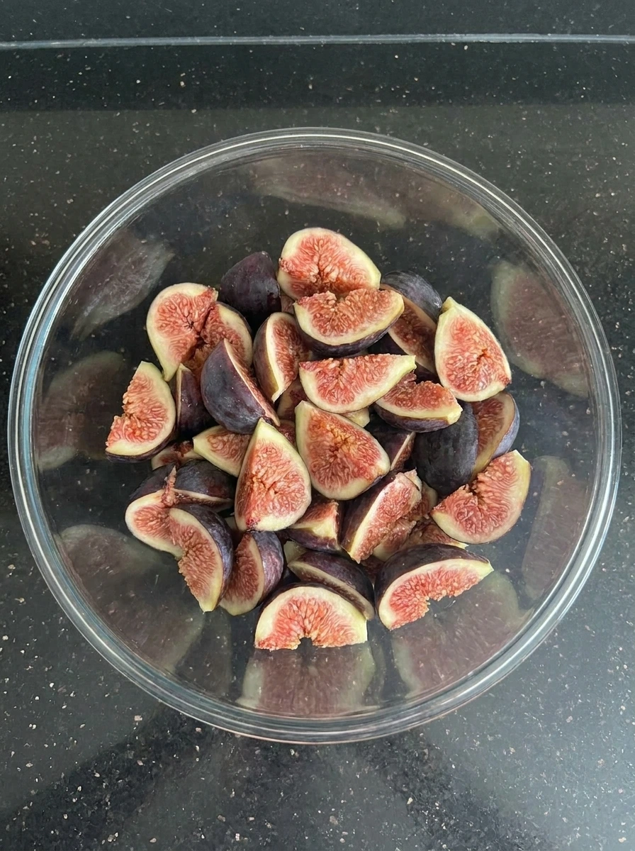 Sliced figs for Vanilla Bean Fig Preserves