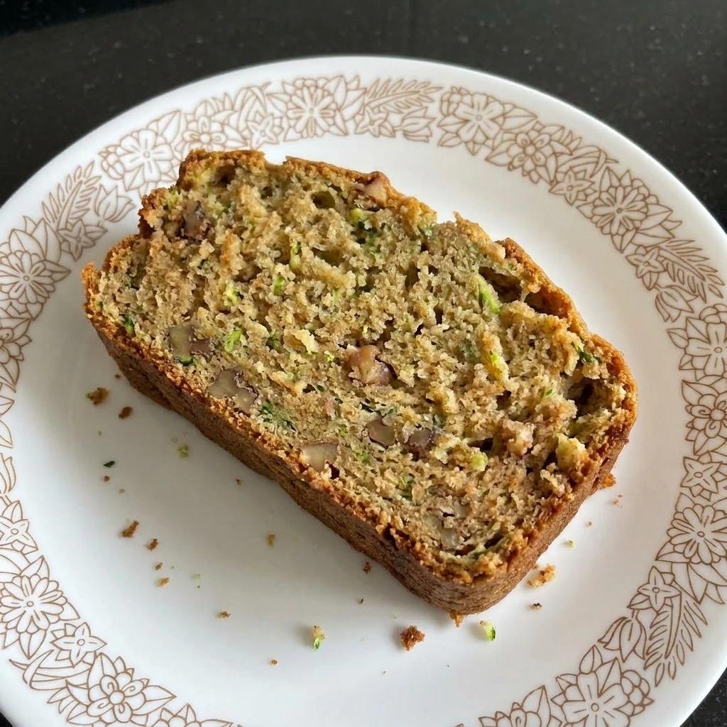 Slice of Zucchini Bread on plate