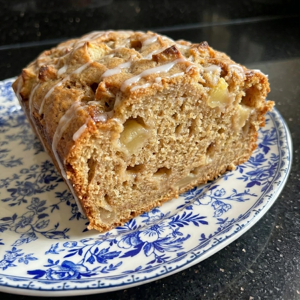 Sliced Apple Cinnamon Bread with glaze