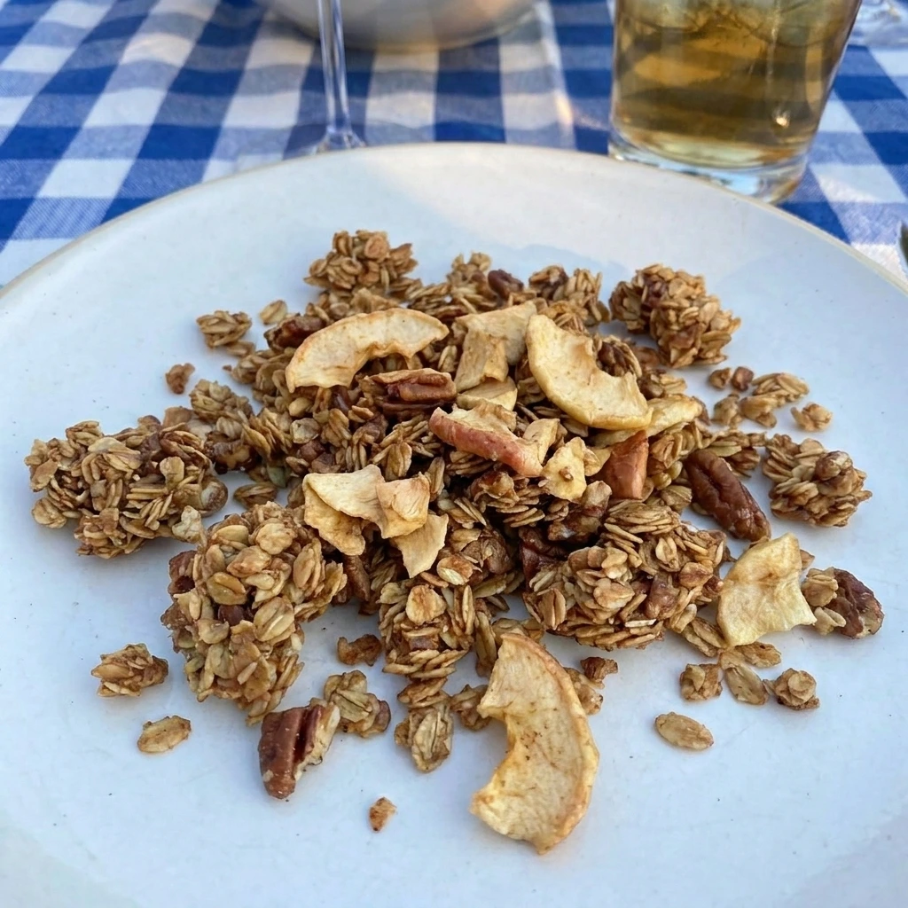 Serve one crunchy portion for Cinnamon Apple Granola